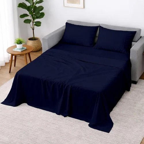 Miniatura 11 de Cottington Lane Juego de 4 piezas de sábanas para sofá cama tamaño matrimonial, 100% algodón egipcio de alta calidad para sofá cama, sofá biplaza
