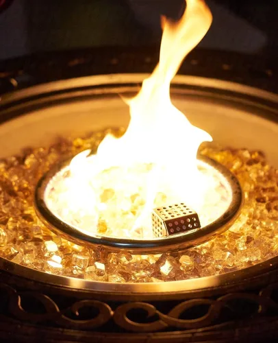 Miniatura 74 de NUPICK Vidrio de Fuego de 5 Libras, Vidrio Brillante para Fogata de 1/2 Pulgada, Roca de Vidrio Templado para Fogata para Propano o Gas Natural