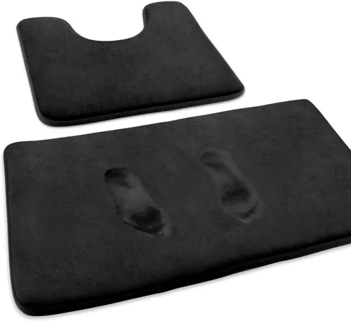 FEELSO Juego de 2 tapetes de baño de espuma viscoelástica, extra suaves, antideslizantes y absorbentes, 20 x 31 pulgadas, tapete de contorno en