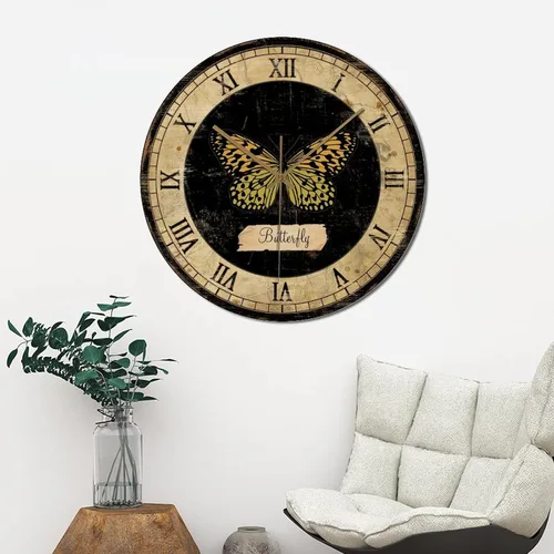 Miniatura 4 de Butterfly Wood Wall Clocks Butterflies Art Numeral Clock Non-Ticking Battery Operated 15 inch Retro Farmhouse Clock Decor for Living Room Bedroom