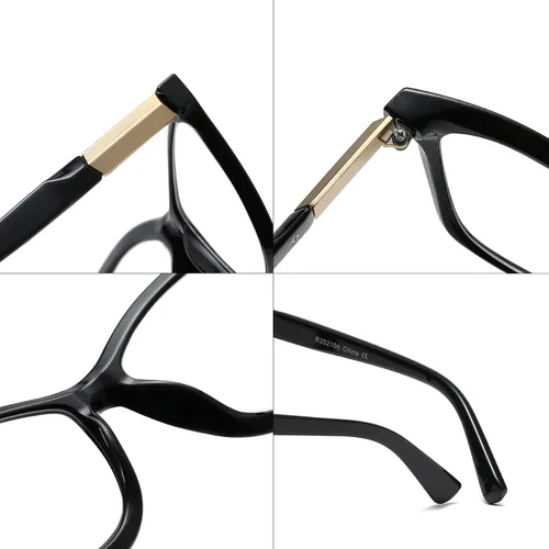 Miniatura 2 de Bevi Gafas de lectura antifatiga ocular, bloqueo de luz azul, marco cuadrado grande de gran tamaño con bisagra de metal para mujeres y hombres