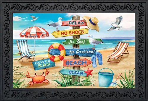 Miniatura 7 de Briarwood Lane Tapete con diseño de día de verano para interiores y exteriores, escena de playa, humor de perro, 18 x 30 pulgadas