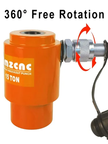 Miniatura 8 de AMZCNC Kit de punzonadora hidráulica de 15 toneladas de 1/2 a 4 pulgadas, herramienta de perforación manual con 10 troqueles (15T (1/2 "~ 4"))