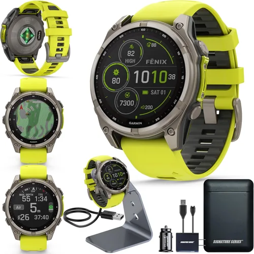 Miniatura 15 de Garmin Fenix 8 Premium - Reloj inteligente multideporte GPS para correr, 47 mm AMOLED, clasificado para buceo, linterna incorporada Titanio DLC