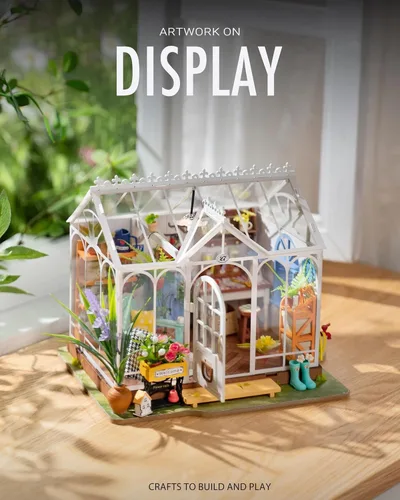 Miniatura 6 de Rolife - Kit de casa de muñecas en miniatura de bricolaje para adultos, fáciles de ensamblar, juegos de construcción de mini invernaderos, casa