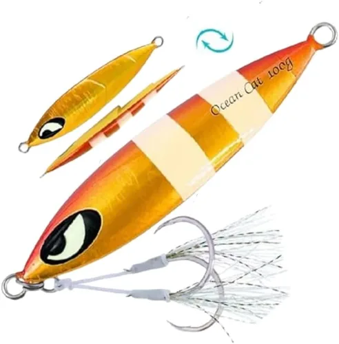 Miniatura 7 de OCEAN CAT Jigs de pesca de agua salada en alta mar Jigging de velocidad de lanzamiento lento señuelos vertical Jigging vertical Plantilla de otoño
