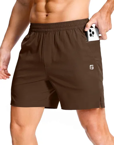 Miniatura 33 de GGJ Pantalones cortos deportivos ligeros para hombre con 2 bolsillos con cremallera de 7/5/9 pulgadas, pantalones cortos de tenis de secado rápido