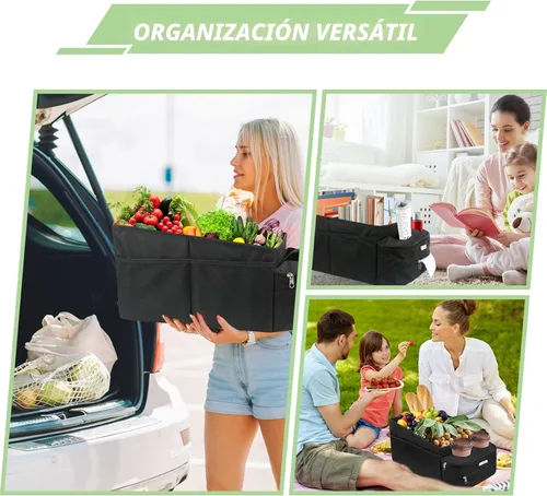Miniatura 7 de FUNNy elf Organizador de asiento de pasajero, almacenamiento plegable para automóvil con particiones y 4 portavasos para asiento delantero o trasero