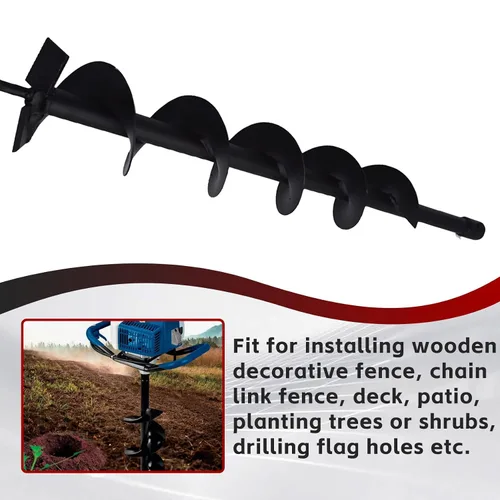 Miniatura 6 de findmall Brocas de taladro de tierra 4" 6" 8" 10" 12" para excavadora de agujeros de valla de poste accionada por fluido gaseoso