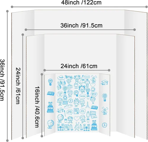Miniatura 2 de Paquete de 2 tableros de póster plegables de 48" x 36", tableros de póster blancos de una sola cara IKAYAS, tableros de exhibición para feria
