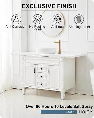 Miniatura 3 de Grifo para fregadero de recipiente, grifo de baño alto de latón en cascada, 1 manija, grifos dorados para mueble de baño, 1 agujero con drenaje