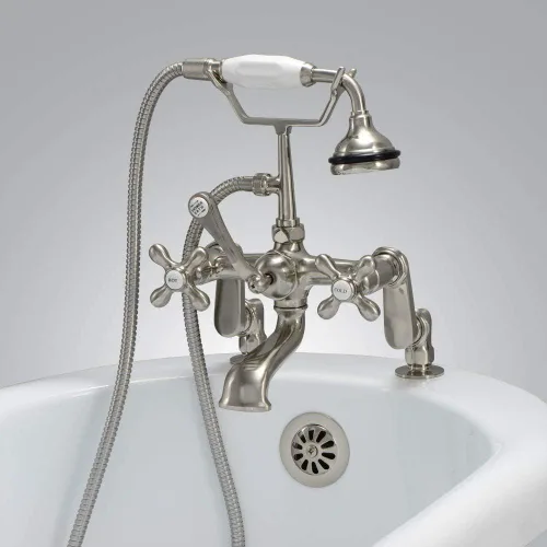 Morris Randolph Rim Monte Inglés teléfono Clawfoot Tub llave con Handshower