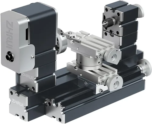 Miniatura 2 de Mini torno de metal de 60 W, 12,000 RPM, herramienta de 4 ejes para plástico acrílico de madera de metal suave, micro torno de precisión