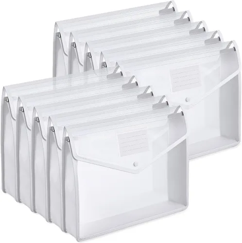 Miniatura 9 de Carpetas de plástico para archivos, 10 unidades, sobres expandibles, organizador de documentos con cierre a presión y bolsillo B4, bolsa Multi