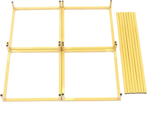 Miniatura 7 de DouSeiAi 2 piezas de soporte de flores de boda de metal para mesas, florero de plantas de flores, jarrón dorado alto, columna geométrica de flores