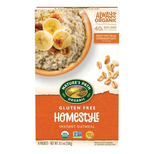 Nature's Path Organic Homestyle Avena Instantánea, 11.3 oz (Paquete de 6), Sin Gluten, Sin OGM