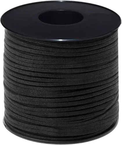 Cordón plano de gamuza sintética de 0.118 pulgadas, cordón de piel sintética de color natural, para abalorios, collares, pulseras, fabricación de