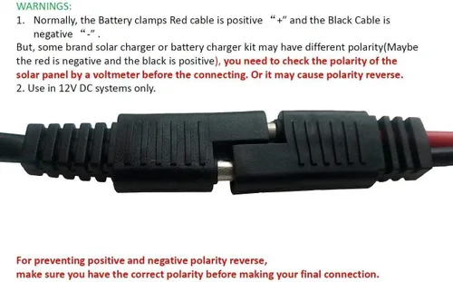 Miniatura 4 de Sunway Solar Conectores de panel, cable de extensión para conectar 3 paneles a batería de 12 V con adaptadores inversos de polaridad SAE para kits