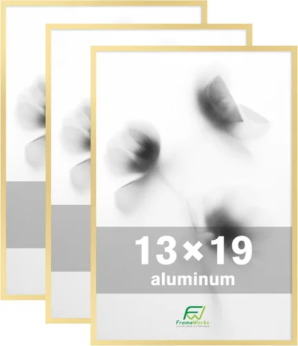 Miniatura 30 de FrameWorks Marcos para póster de aluminio cepillado de 12 x 18 pulgadas, diseño moderno de metal cepillado con plexiglás inastillable, perfecto