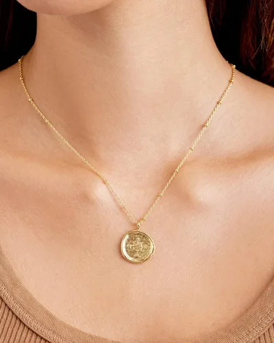 Miniatura 3 de gorjana Women's Compass Coin Pendant Necklace, 18K Gold or Silver Plated Medallion, Adjustable 19 inch Chain