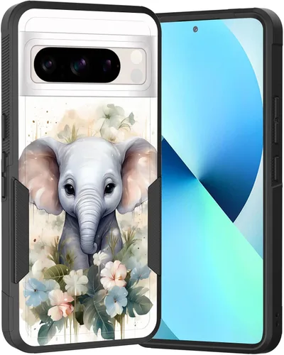 Miniatura 142 de Funda para Pixel 6A, Híbrida de Doble Capa de Servicio Pesado Resistente a Prueba de Golpes PC Duro + Funda Protectora de Silicona Suave para Google