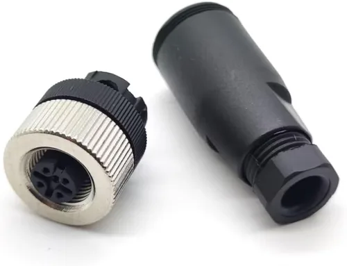 Miniatura 8 de Elecbee Conector de cable M12 Circular Impermeable Enchufe de Aviación Terminación de Tornillo Instalable en Campo Desapantallamiento Recto