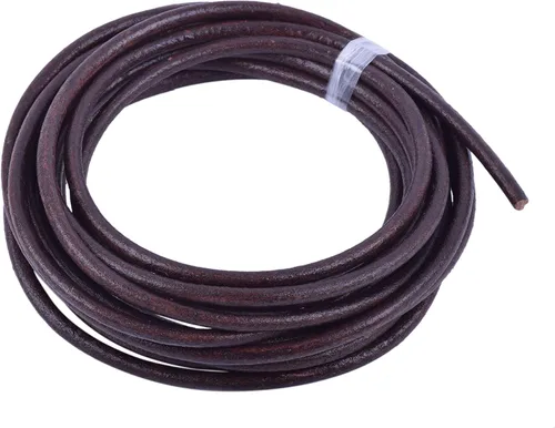 Miniatura 20 de KONMAY Cordón redondo de cuero real de 0.039 pulgadas, cordón de cuero negro de 25 yardas para hacer joyas, collares, pulseras y manualidades