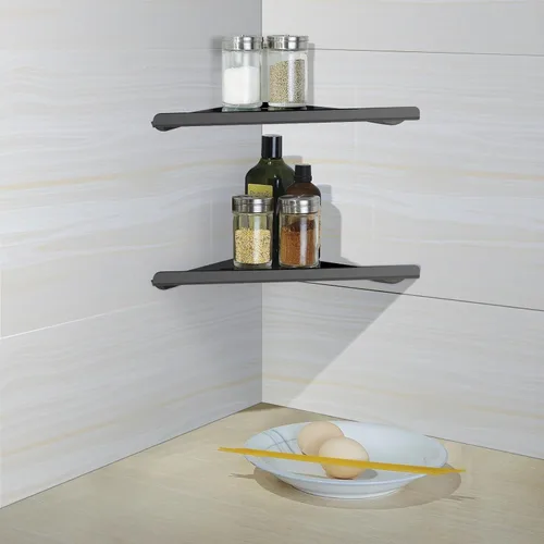 Miniatura 7 de 2 estantes esquineros de acero inoxidable 304 con tornillos, organizador de ducha triangular, soporte de jabón de montaje en pared para baño