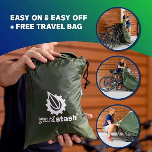 Miniatura 5 de YardStash Funda para bicicleta – Fundas reflectantes XXL para almacenamiento exterior – Refugios de lona de jardín impermeables y resistentes a