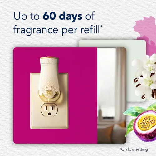 Miniatura 3 de Glade PlugIns - Recambios de ambientador, aceites esenciales y perfumados para el hogar y el baño, vainilla maracuyá, 1.34 onzas, 2