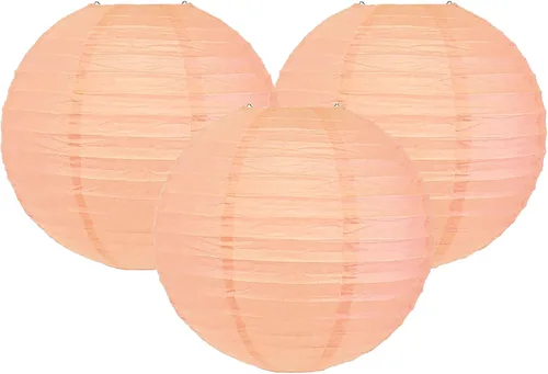 Miniatura 20 de Paquete de 3 linternas redondas de papel para decoración de boda y fiesta de cumpleaños (azul bebé, 4 pulgadas/3.9 in)