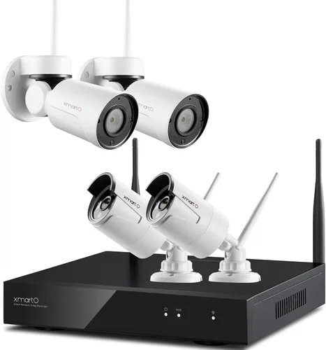 Miniatura 11 de XMARTO Sistema de cámara de seguridad WiFi6 de 10X Zoom inalámbrico para interiores y exteriores, NVR de 10 canales 4K con 4 cámaras HD Dual Lens