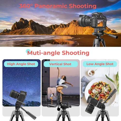 Miniatura 3 de UBeesize Trípode de cámara de 54 pulgadas, trípodes para teléfono para iPhone con bolsa, soporte de viaje con control remoto compatible con iPhone