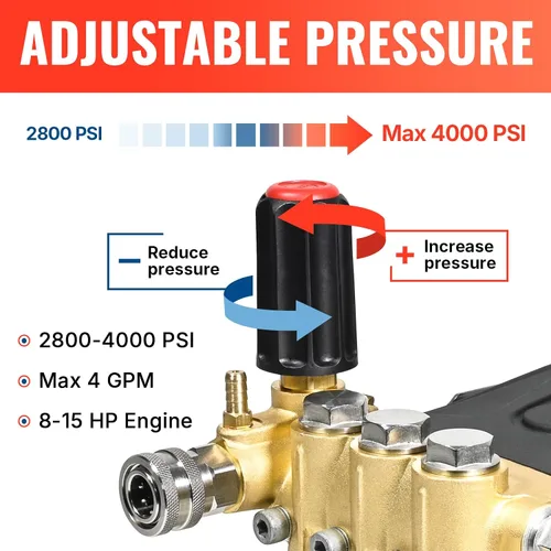 Miniatura 5 de YAMATIC Bomba de hidrolavadora horizontal de émbolo triple eje de 1 pulgada 4000 PSI 3.5 GPM, repuesto para Simpson AAA 90034, 90039,90038, Honda