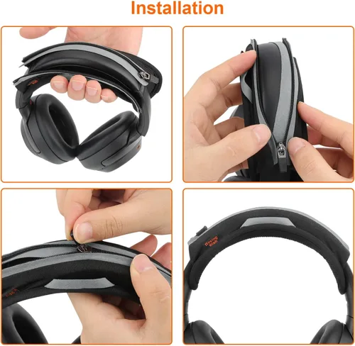Miniatura 4 de Funda universal de repuesto para diadema de auriculares, funda de cojín para diadema compatible con Sony, Bose, Beats, JBL Protector de banda