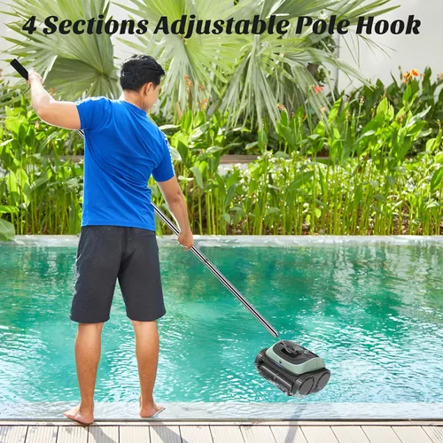 Miniatura 5 de Poste de limpieza de piscina de 68 pulgadas, gancho de accesorios de piscina con poste telescópico para agarrar el limpiador de piscina, robot