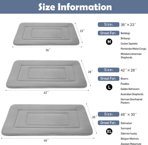 Miniatura 5 de Cama para perro, alfombrilla suave para cama de perro, 36 pulgadas, parte inferior antideslizante, lavable para perros medianos y grandes, colchón