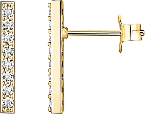 Miniatura 11 de PAVOI Aretes de plata de ley chapados en oro de 14 quilates, delicados aretes de mini barra Aretes de oro para mujer