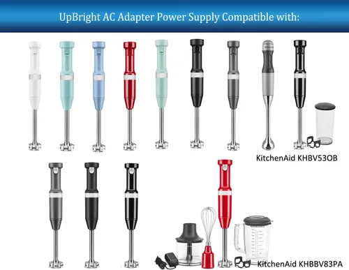 Miniatura 2 de UpBright Adaptador de CA compatible con KitchenAid KHBBV53 KHBBV53DG KHBBV53BM KHBBV53VB KHBBV53ER KHBBV53OB KHBBV53PA KHBBV53WH KHBBV83 KHBBV83BM