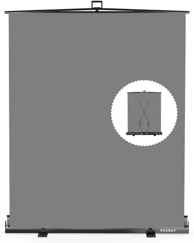 Miniatura 11 de 【Fácil configuración】 RAUBAY - Fondo de pantalla verde plegable de 59.8 x 82.7 pulgadas, portátil, retráctil, panel de croma key, fondo para fotos