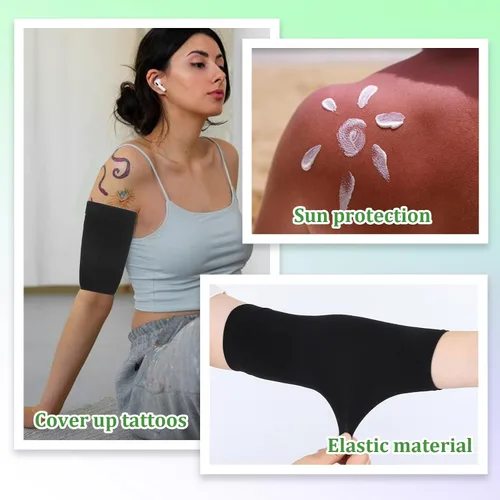 Miniatura 5 de 2 pares de mangas protectoras de compresión para el antebrazo para mujer, manga protectora de compresión para el antebrazo para mujeres y hombres