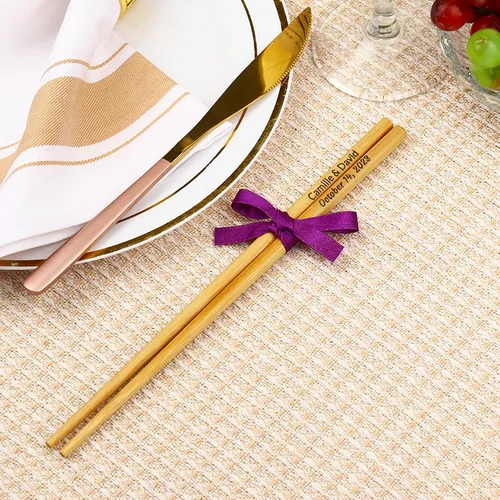 Miniatura 3 de 30 pares de palillos personalizados, palillos de madera de bambú personalizados, palillos de estilo chino japonés (30)