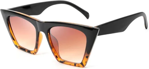 Feisedy B2473 Lentes de sol cuadrados, estilo vintage, punta tipo ojo de gato, para mujer