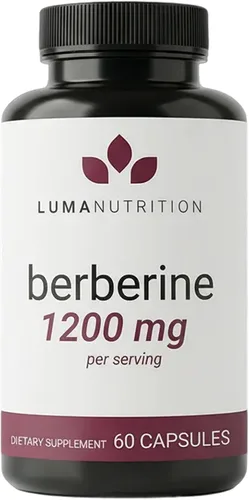 Luma Nutrition Suplemento de berberina - Berberina HCL 1200 mg por porción - 97% berberina HCl - Vegano, sin gluten - 60 cápsulas