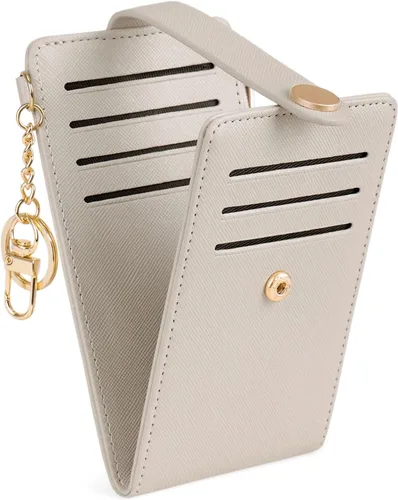 POIUGOYA Billetera delgada para mujer, con bloqueo RFID, plegable, tarjetero con cremallera y bolsillo para monedas, ventana para identificación,