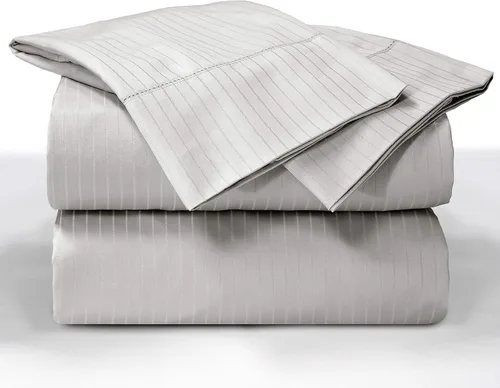 Miniatura 10 de Blue Ridge Home Fashions Juego de sábanas de algodón transpirable de 1000 hilos, tamaño California King, paja-4 piezas a rayas Paja-4pc-rayas