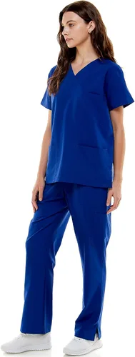 Miniatura 3 de MEDPIA Conjuntos de uniforme médico para mujeres y hombres, pantalones de enfermería médica elásticos en 4 direcciones y 8 bolsillos