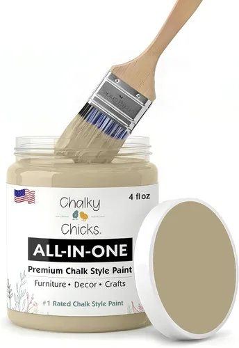 Miniatura 32 de Chalky Chicks - Pintura mate a la tiza, no requiere lijado, 4 onzas líquidas, color gris oscuro (Gun Metal Gray), para muebles, pintura sin Gris