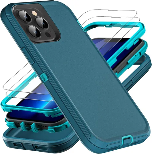 Miniatura 10 de YKHJKLEC Funda para iPhone 13 Pro Max, Grado Militar 3 en 1 Resistente Funda A Prueba de Golpes/Caídas/Polvo con 2 Protectores de Pantalla de Vidrio