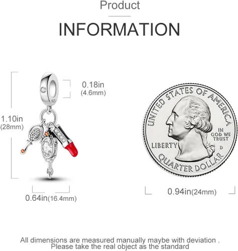 Miniatura 46 de Hapour Dijes de plata de ley 925 para pulseras, collar, joyería europea, colgante de cuentas para mujeres y madres
